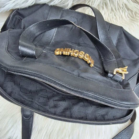 Moschino Canvas & leather logo xbody bag